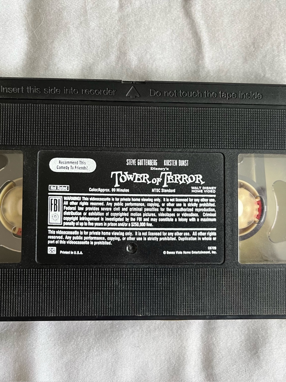 Vintage rare Disney Tower of Terror VHS Tape - Black